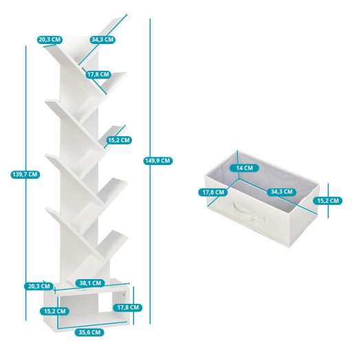 Raft cu 10 etaje în alb