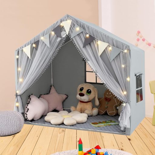 Cort de joacă cu lumini, gri