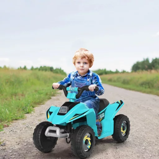 Quad pentru copii cu acumulator 6V, albastru