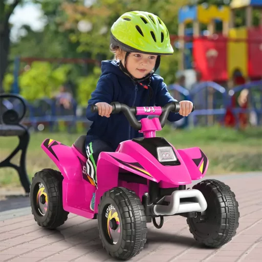 Quad electric pentru copii cu baterie, roz