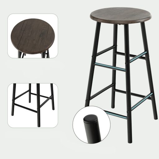 Set de masă de bar cu 3 piese și suport pentru 6 sticle de vin