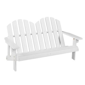 Scaun Adirondack pentru 2 persoane pentru copii, alb
