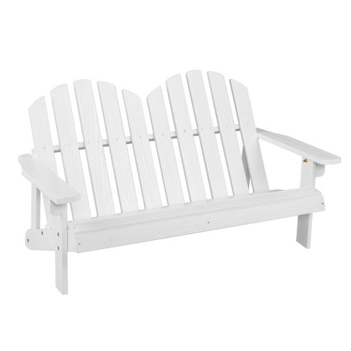 Scaun Adirondack pentru 2 persoane pentru copii, alb