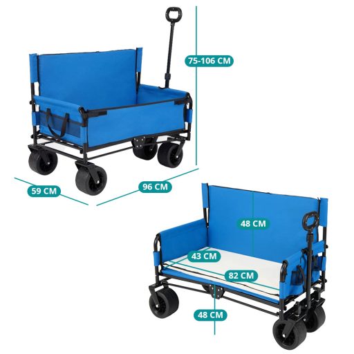 Cărucior de plajă pliabil 2în1 / bancă