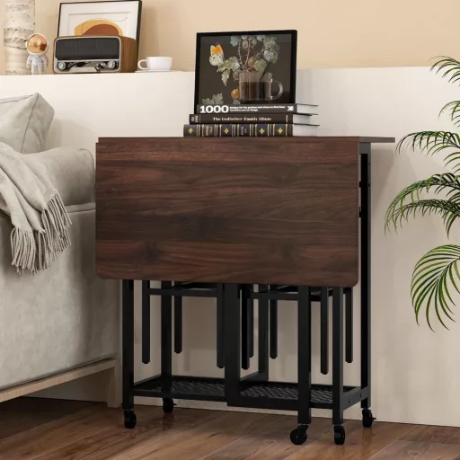 Set de masă pentru dining cu suport pentru vin, 3 piese