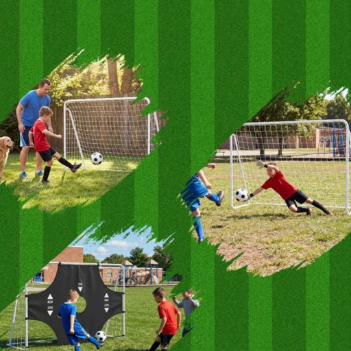 Poartă de fotbal cu plasă reglabilă