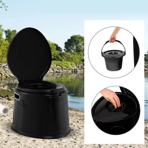 Toaletă Portabilă Neagră