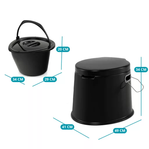 Toaletă Portabilă Neagră