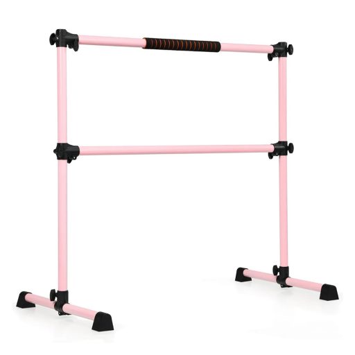 Bară de balet dublă portabilă roz