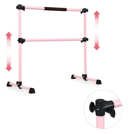 Bară de balet dublă portabilă roz
