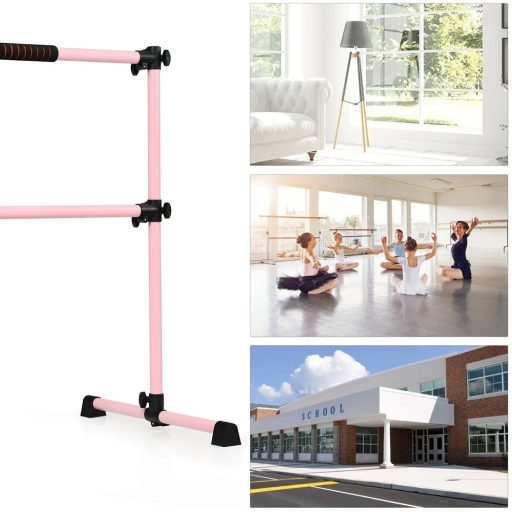 Bară de balet dublă portabilă roz