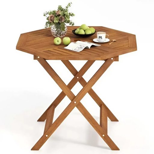 Măsuță mică din lemn cu formă octogonală