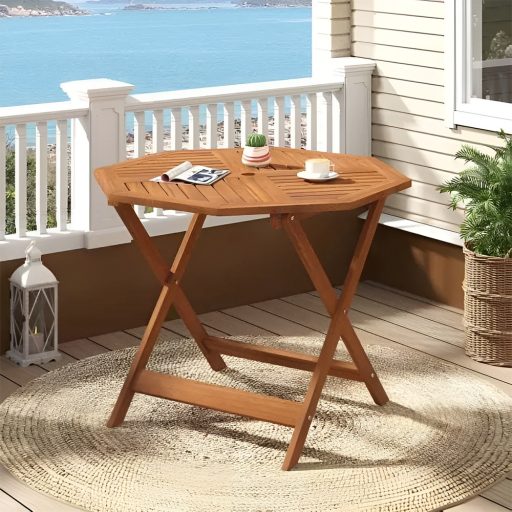 Măsuță mică din lemn cu formă octogonală