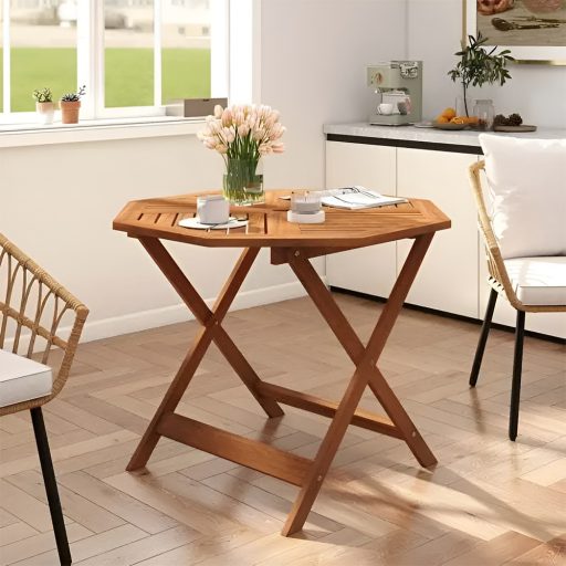 Măsuță mică din lemn cu formă octogonală