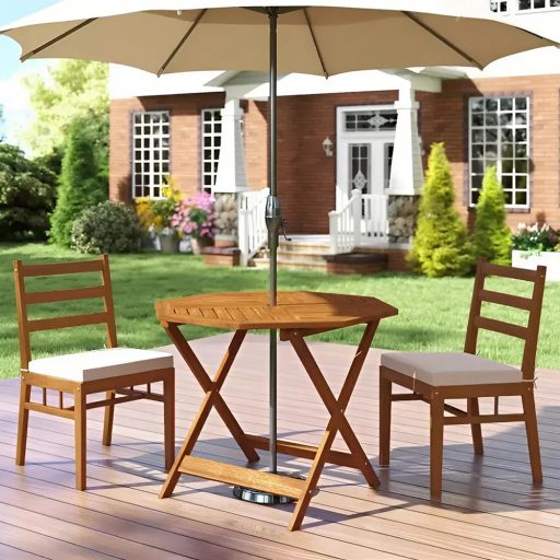 Măsuță mică din lemn cu formă octogonală