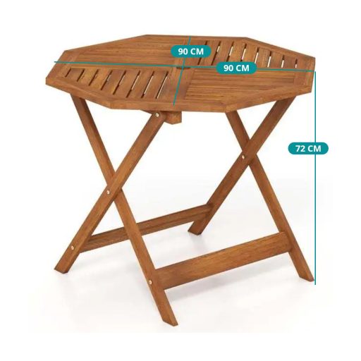 Măsuță mică din lemn cu formă octogonală