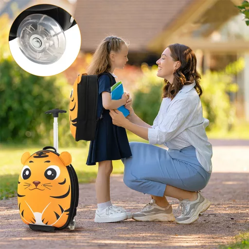 Set de valiză și rucsac pentru copii, portocalie