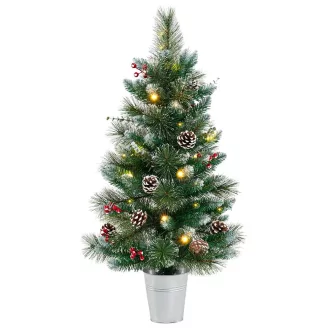   Brad artificial de Crăciun decorat cu 20 de lumini LED calde, 90cm