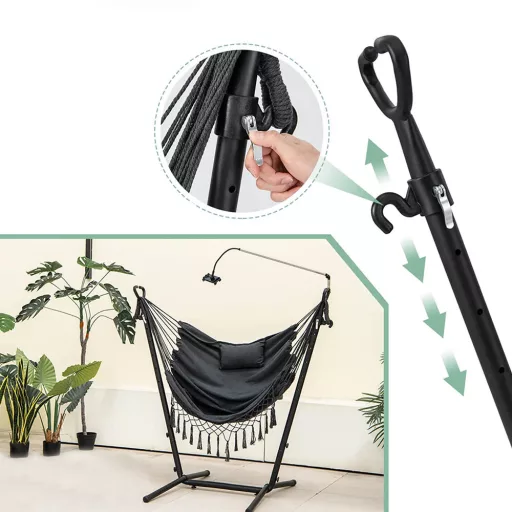 Scaun Suspendat cu Înălțime Reglabilă și Suport pentru Telefon