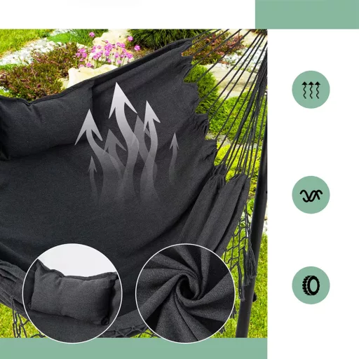 Scaun Suspendat cu Înălțime Reglabilă și Suport pentru Telefon