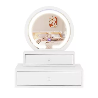 Oglindă de Machiaj de Birou cu 2 Sertare