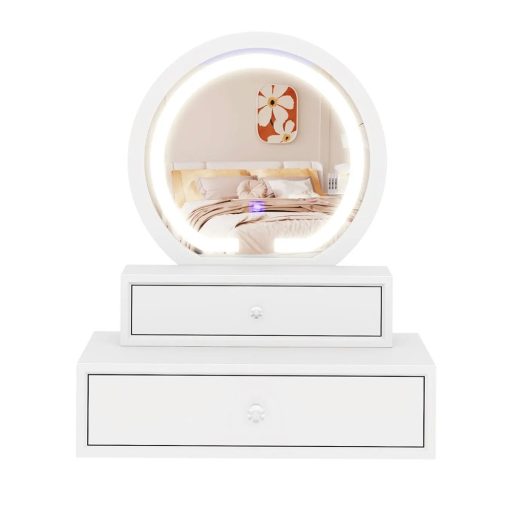 Oglindă de Machiaj de Birou cu 2 Sertare