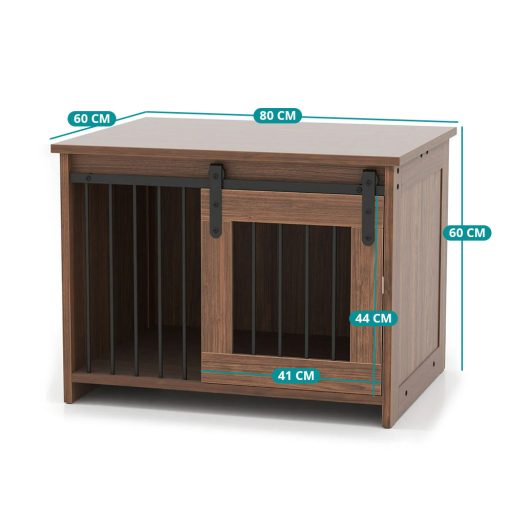 Cușcă interioară rustică pentru câini, maro