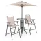 Set de bar exterior cu umbrelă, 4 piese