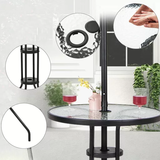 Set de bar exterior cu umbrelă, 4 piese