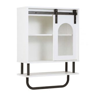 Dulap de baie cu suport pentru prosoape și raft deschis