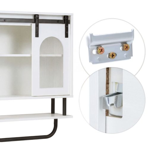 Dulap de baie cu suport pentru prosoape și raft deschis