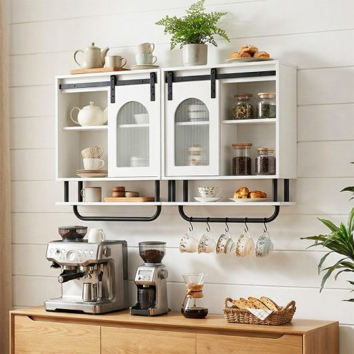 Dulap de baie cu suport pentru prosoape și raft deschis