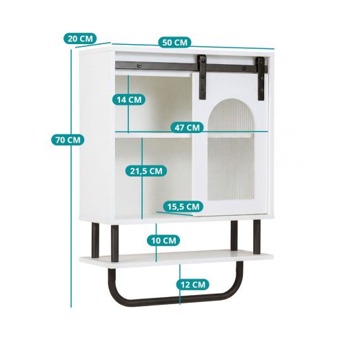 Dulap de baie cu suport pentru prosoape și raft deschis
