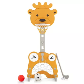 Coș de baschet ajustabil 4 în 1 cu ring toss, portocaliu