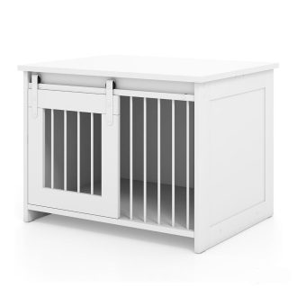 Cușcă modernă pentru câini de interior, albă