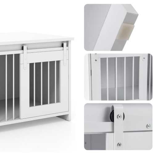 Cușcă modernă pentru câini de interior, albă