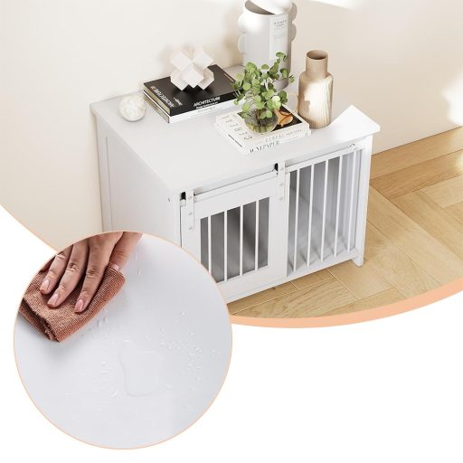 Cușcă modernă pentru câini de interior, albă