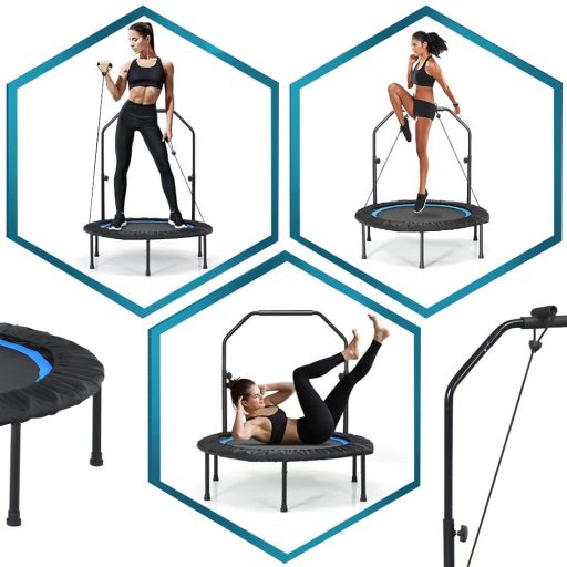 Trambulin de fitness cu mânere