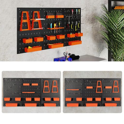 Depozit de Unelte Metalice cu 9 Compartimente și Cârlige