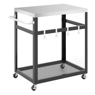 Carucior de Grătar din Oțel Inoxidabil cu 2 Niveluri