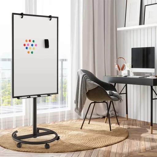 Tablă magnetică mobilă ajustabilă cu accesorii