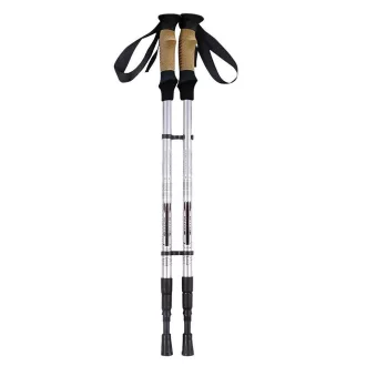 Baston de trekking ultra-ușor ajustabil 65-135 cm, Argintiu