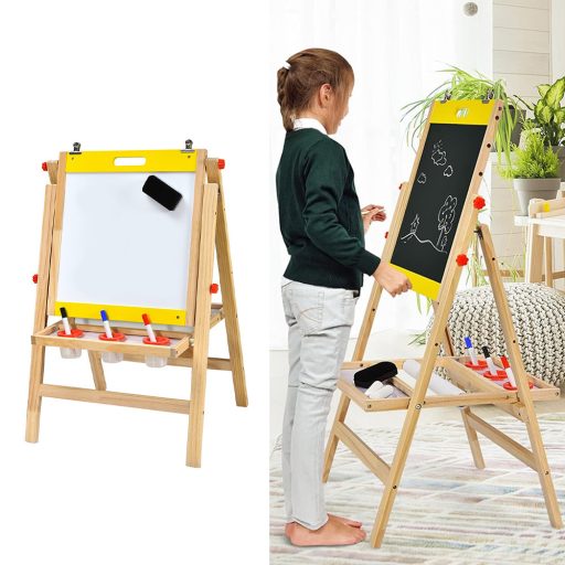 Tablă de desen din lemn 3 în 1 pentru copii