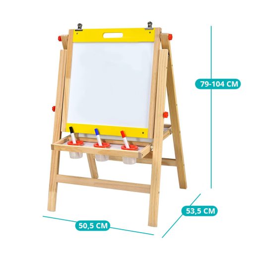 Tablă de desen din lemn 3 în 1 pentru copii