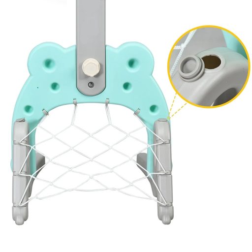 Coș de baschet 3 în 1 cu înălțime ajustabilă și joc de aruncare a inelelor, Albastru