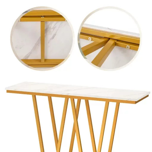 Masă decorativă cu blat de marmură 100 x 30 x 79 cm