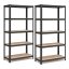 unitate de rafturi din oțel cu 5 niveluri, set de 2, negru