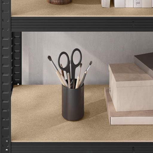 unitate de rafturi din oțel cu 5 niveluri, set de 2, negru