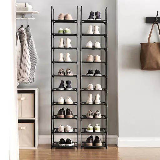 Raft de pantofi cu 10 etaje 33x33x173cm