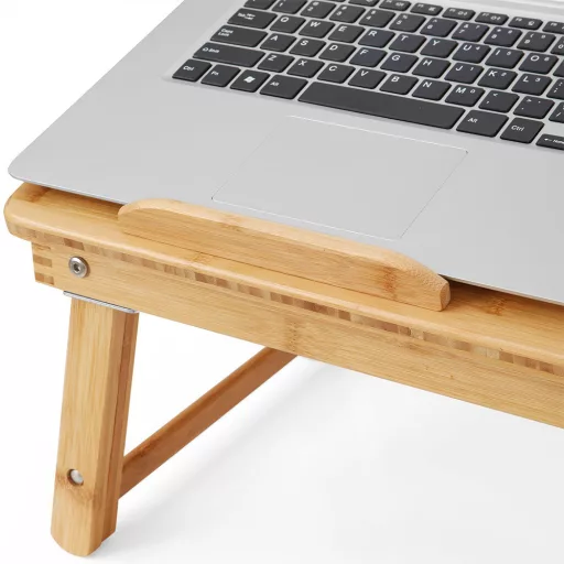 Masă pentru laptop din bambus ajustabilă